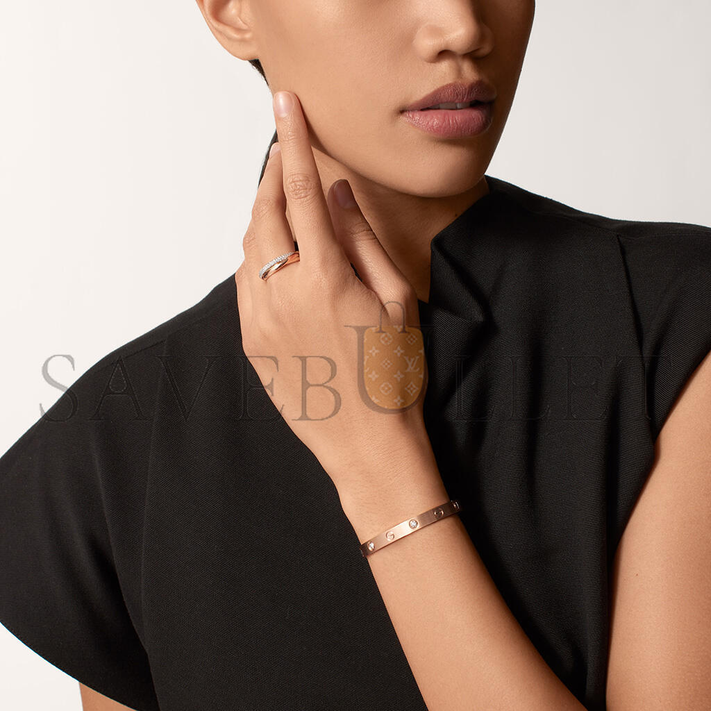 Ca*t*er bracelet love, modÈle classique, finition brossÉe, 4 diamants b6080017